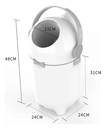 Lixeira Antiodor P/ Banheiro Fralda E  Coco De Pet Maxi Baby 3