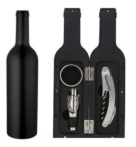 Set Kit De Vino 3 Piezas En Forma De Botella Sacacorchos 0