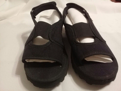 Black Fabric Sandals with Elastic - Size 36 - Brand New 0