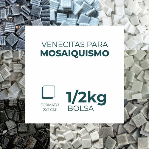 Moncalieri Venecitas Importadas A21 Gris Oscuro Mosaiquismo 1/2 Kilo 3