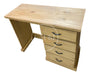 Rustic Desk with 4 Drawers 100x40cm Waxed Pine Style 5