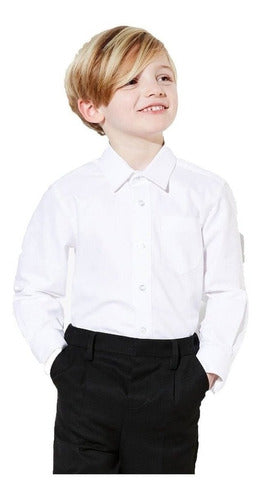 White Long Sleeve Unisex School Shirt - Su Roger Tutim 0