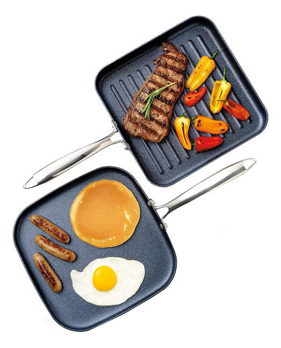 Granitestone Antistick 10.5 Grill And Griddle Combo Pan, Con 0