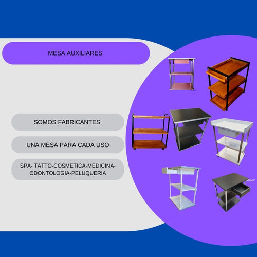 PERRI Mesa Auxiliar De Arrime C/ Ruedas Para Estéticas, Spa - Doba 6