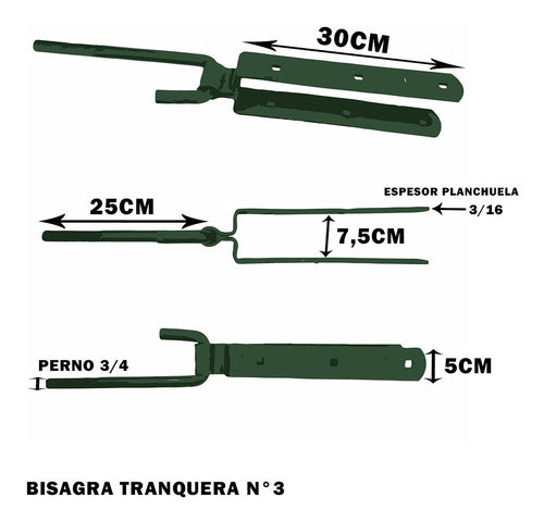 Ferromundo Arg Bisagra Tranquera De Campo N3 X8 Unidades 1