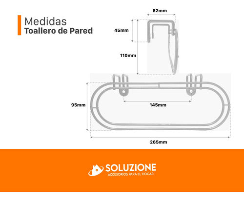 Soluzione Bathroom Towel Organizer 26.5cm White Steel 2