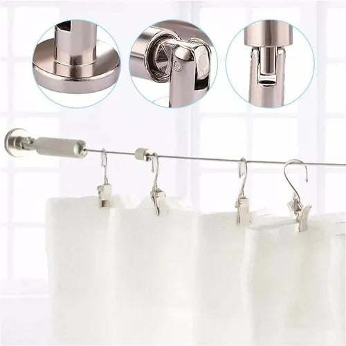 Complete Curtain Tension Rod Cable Kit Bathroom! 9