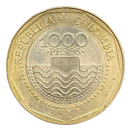 Colombia - 1000 Pesos - 2013 - Bimetallic - Km #299 Turtle 1