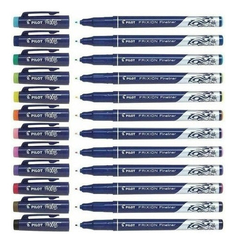 Pilot Frixion Fineliner Microfibras Borrables X 12 Colores 1