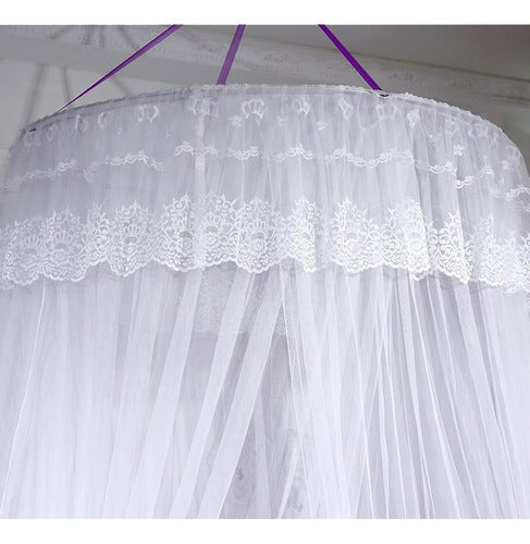 Mengersi Princess Bed Canopy Con Luces Round Dome Bed Curtai 4