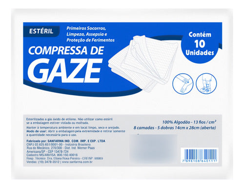 Compressa De Gaze Estéril  Texmed 11 Fios 100 Envelopes 0