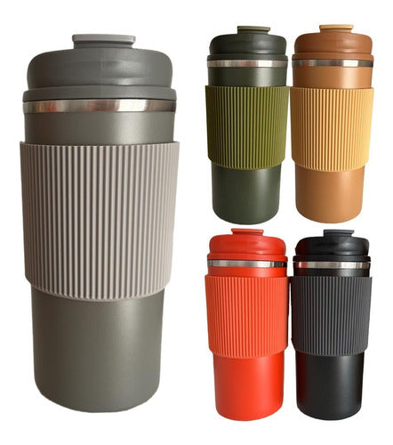 Stainless Steel Coffee Thermal Mug with Vacuum Chamber and Hermetic Lid 500ml 0