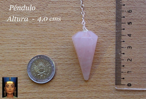 Natural Rose Quartz Pendulum - 6 Faceted Sides - 4.0 Cms 3