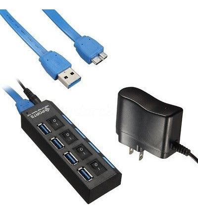 U.s. 4 Puertos Usb 3.0 Hub/switches + Cable Del Adaptador De 5