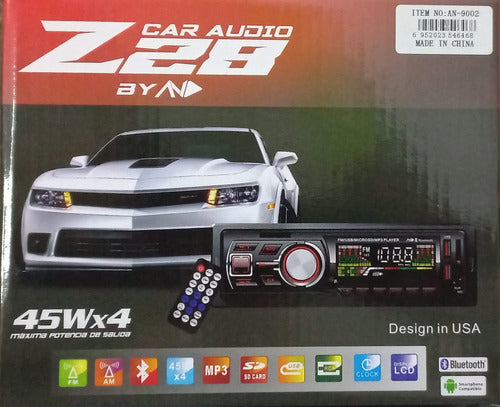 AN Radio Auto Universal 1 Dim AM/FM Bluetooth/ USB/ AUX/ SD Car 0