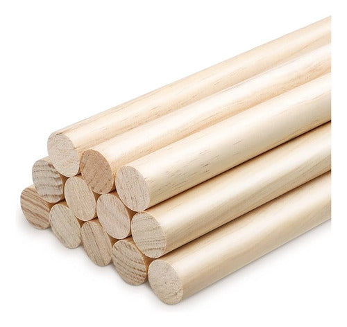 More Maderas Round Wooden Sticks 4mm X100 Units 50cm 1