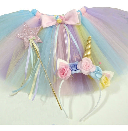 Quiti Tutu Tutu Princess + Unicorn Headband + Wand - Size Small 0