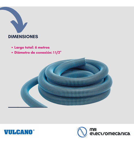 Vulcano Cleaning Kit for Pools - Includes 6 Meter Hose & Vacuum 6