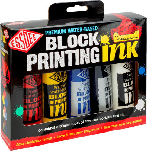 Essdee Premium Block Printing Ink - Set of 5 Water-Based Colors 0