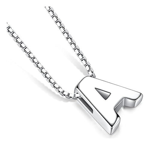 Candyfancy Silver 925 Initial Fantasy Necklace, Alphabet Design 1