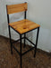 High Breakfast Bar Stool - Iron and Wood - Handcrafted by JDM 1