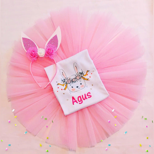 Mayatutu.ar Bunny Outfit for Girls - Tutu and Personalized T-Shirt 0