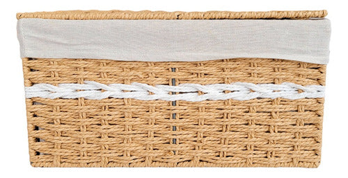 Decormesa Rectangular Seagrass Storage Basket with Jute Lid 3