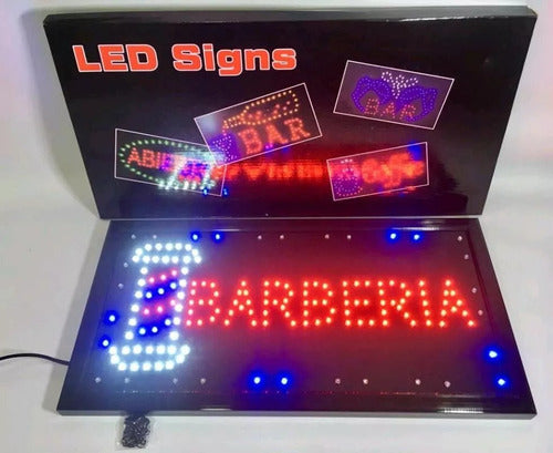 Cartel Led Barberia -abierto - Peluqueria - Cilindro Barbero 0