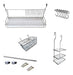 Espaciohome Dish Drying Rack with Cutlery Holder Cleaning Set and 90 cm Hanging Bar 0