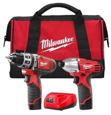 Milwaukee Cordless Screwdriver and Impact Wrench Kit 2497-259 0