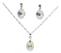 Izzap Joyas Swarovski Crystal Oval Earring and Pendant Set - Silver 0