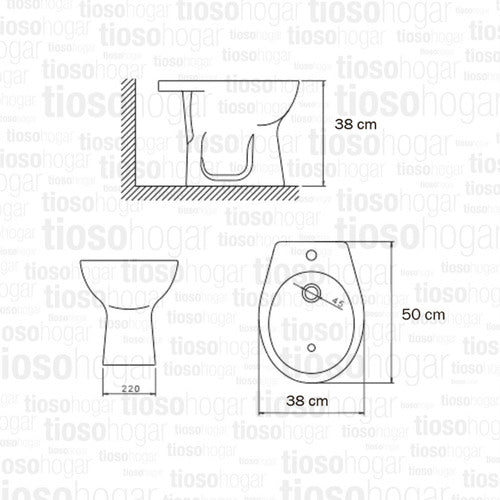 Deca Bidet Baño Loza Monocomando Sanitarios Marajo Blanco 3