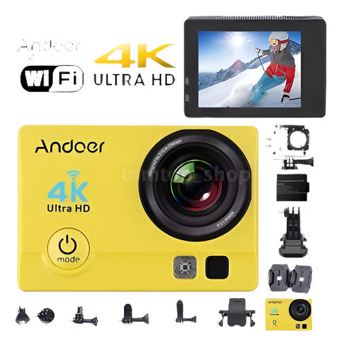 Andoer Coche Cam Deportivo Acción Cámara Impermeable 16mp Ultra Hd 0