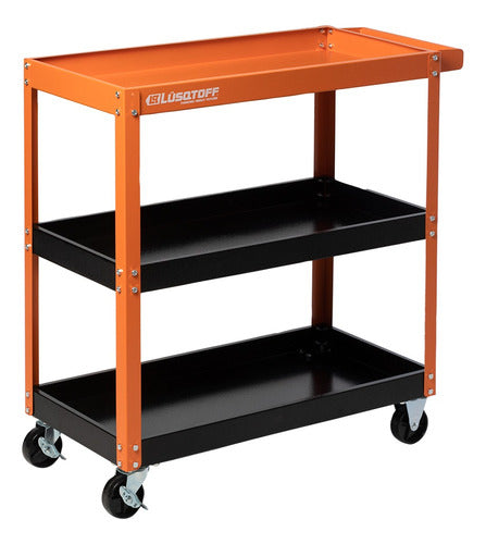 Lusqtoff Tool Cart Table with 3 Shelves and Wheels 0