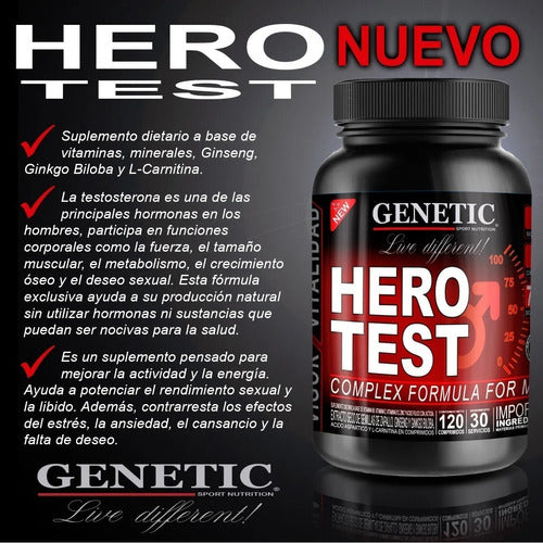 Genetic Hero Test X120 Masa Energy Pro Hormonal Elevate Testo 2