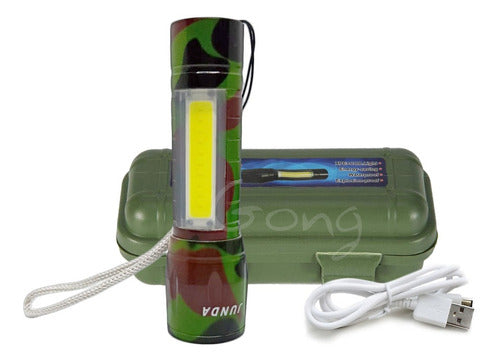 Tactical LED Military Rechargeable Zoom USB Flashlight CR-Q7 1
