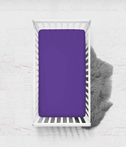 Bacati Solid Purple Crib Fitted Sheet 2