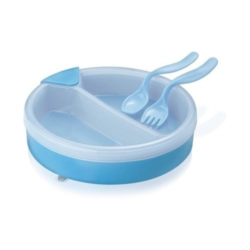 Babelito Thermal Plate with Non-Slip Suction Cup and Baby Cutlery Set 0