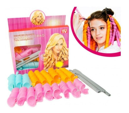 Ruleros Magicos Set 18 Leverag Rulos Peluqueria Pelo Fiesta 1