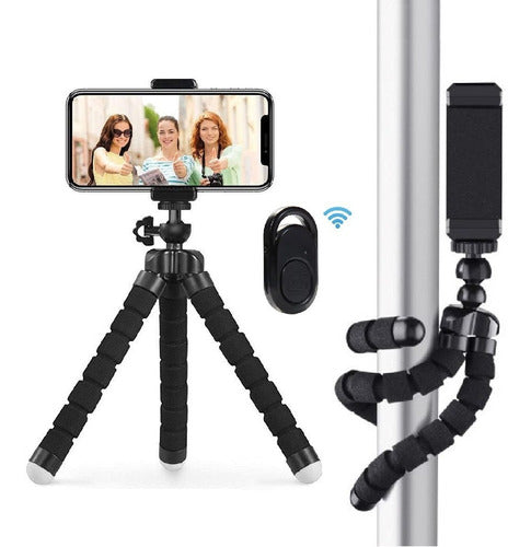 Tripode 18cm Soporte Celular Disparador Bluetooth Para Fotos 5