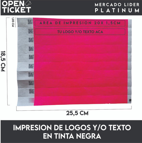 Open Ticket Tyvek Wristbands Total Print Party 15 VIP Access X1600 7