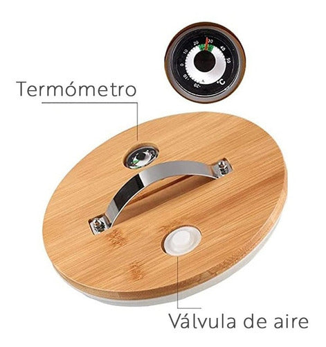 Dispensador Bebidas 10 L Vidrio Canilla Bambu Madera Barril 2