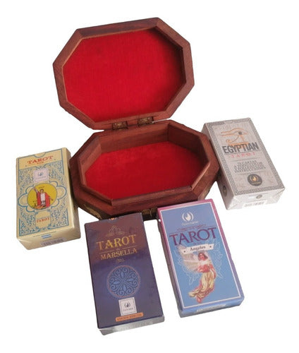 Cartas Tarot Raider Marsella Egipcio A Eleccion+caja Madera 1