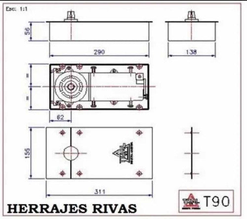 Cierrapuerta Trial T90 Con Caja Y Tapa 1