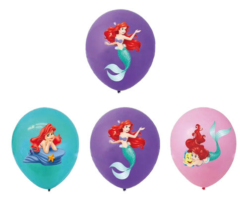 Party Ariel Birthday Balloons Decoration + Ribbon 2