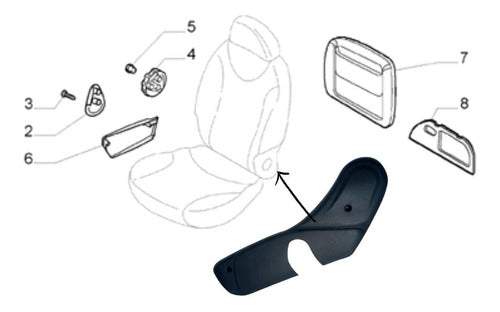 Fiat Original Left Front Seat Trim Moulding - Left Side for Idea and Palio 2