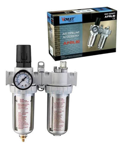 Voylet Filtro Regulador Y Lubricador De Aire 1/4 Compresor Neumatic 1