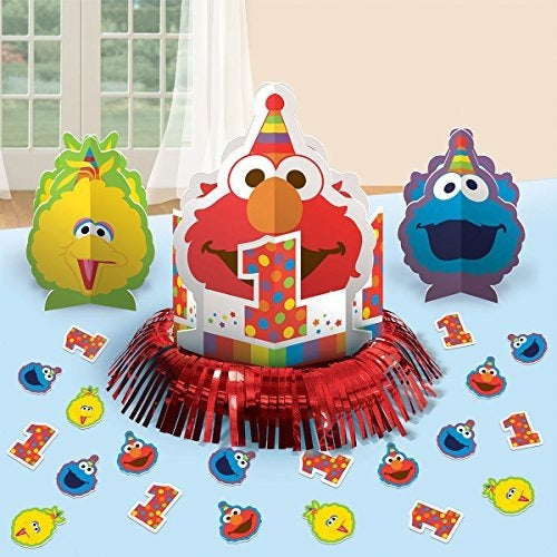 Juego De Decoracion De Mesa Sesame Street 1st Birthday 0