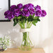 Justoyou 10pcs Realistic Artificial Roses with Long Stem Violet 3