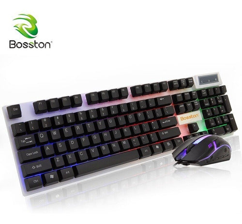 Teclado Y Mouse Gamer Retroiluminado Luces Led Bosston 1